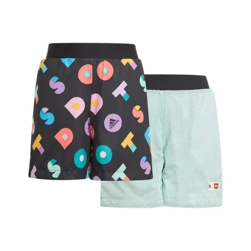 ADIDAS X LEGO AEROREADY Шорты Дети 3-7 лет Черный Прозрачный Мятно-зеленый