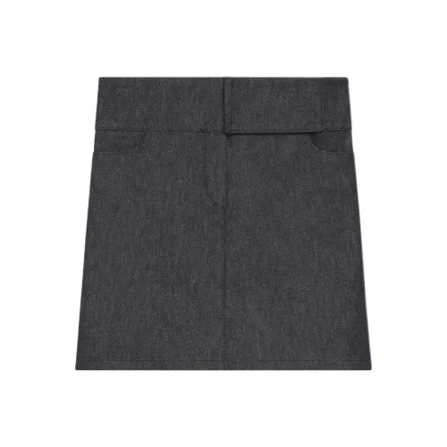 COURREGES SS25 Belted Деним Mini Skirt Джинсовые короткие юбки Женские Heather GREY Темно-серый