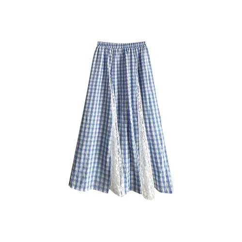 MISTVB Повседневный Длинный Юбка Женская Синяя