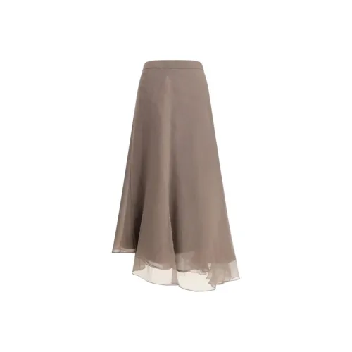 Brunello Cucinelli Коричневый Женские Повседневные Длинные Юбки
