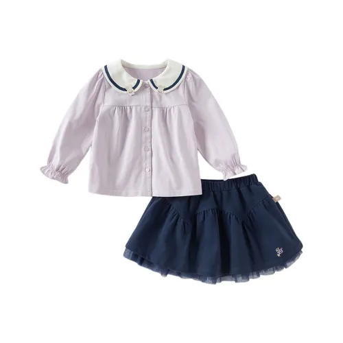 Детский комплект DAVE BELLA для детей 3-7 лет с юбкой серо-фиолетового цвета