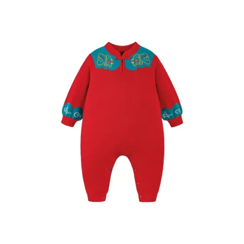 Mini Bala Мини BALABALA Комбинезон Китайский Красный для Малышей и Детей