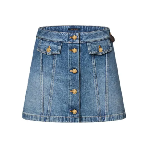 LOUIS VUITTON SS25 Джинсовые короткие юбки Женские Синий
