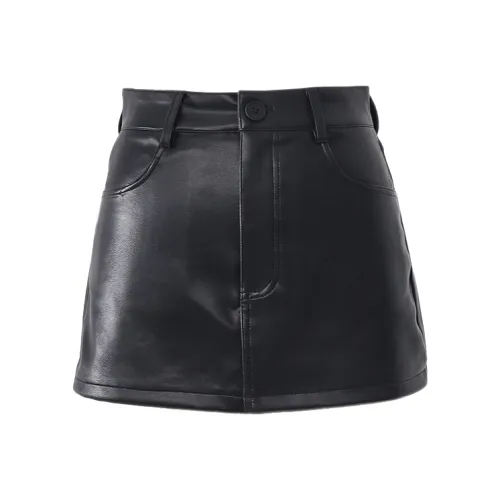 MJB Кожаные короткие юбки Женские Черный