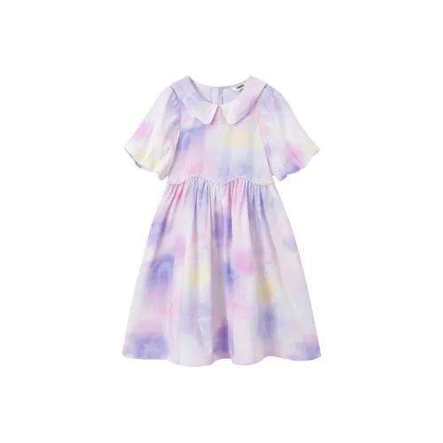 Annil Платье Розово-фиолетовое с цветочным принтом для подростков