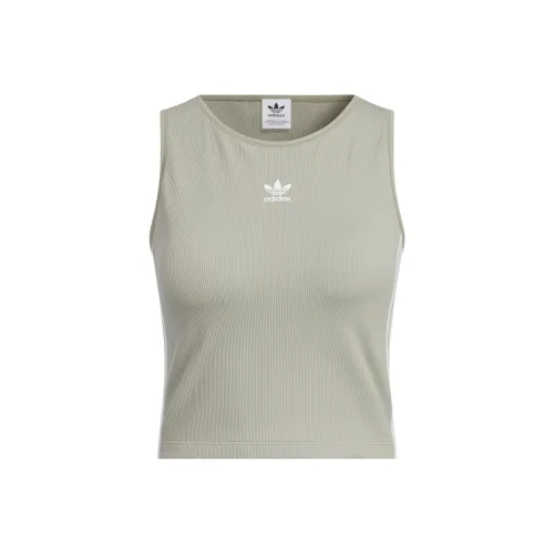 Adidas Originals 3 Stripes Pebble Silver Gray Женские Спортивные Майки Без Рукавов