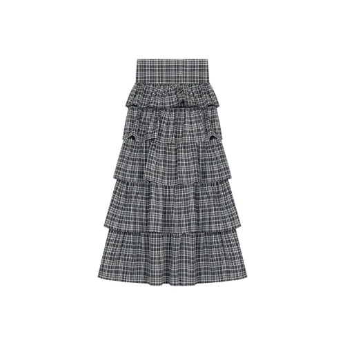 ARIADNAW STUDIO Повседневный Длинный Юбка Женские Синий