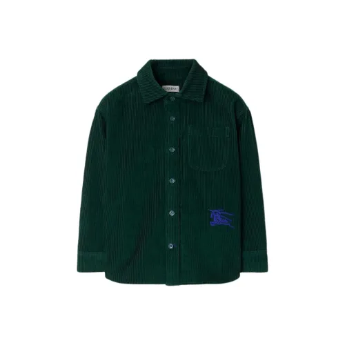 Burberry Рубашка Темно-Зеленая Детская