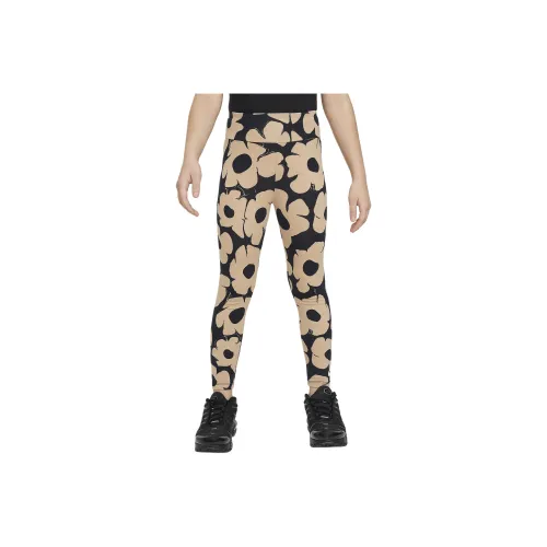 Nike Цветочные Леггинсы Детские Черные