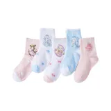 5-Pack (Лавандовые цветочные сетчатые носки - Стиль позиционирования B)