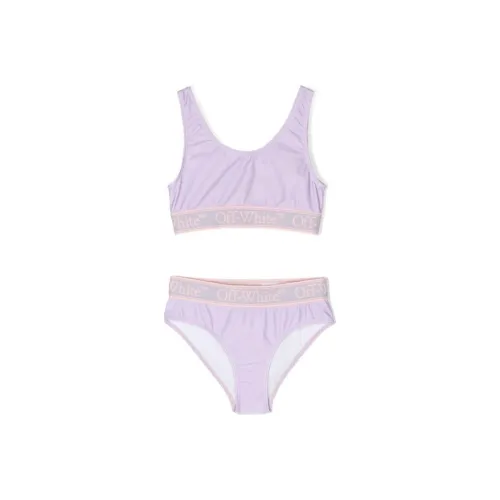 OFF Белый Детский Купальник Обычный крой Детский 2 шт Фиолетовый