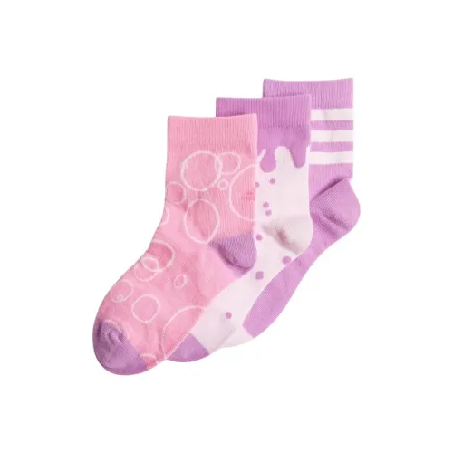 Adidas Набор из 3 пар носков: Прозрачный розовый + Блаженный розовый + Старый любовный фиолетовый для детей