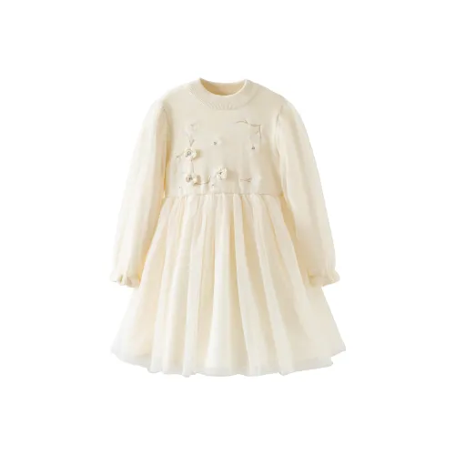 DAVE&BELLA Бежевые Платья для Детей