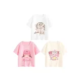 [100% хлопковая футболка] Розовый Девушка + Оболочка Малыш + Оболочка Котенок