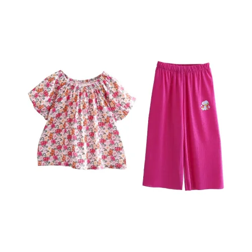Снупи 100% хлопок Цветочный Набор Kids Повседневная спортивная одежда