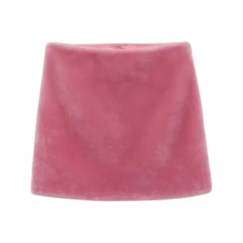 PRADA FW24 Кожаные короткие юбки Женские Бегония Розовый