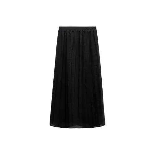 ZARA Черные Женские Повседневные Длинные Юбки