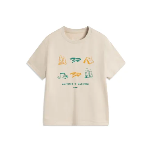 LINING YOUNG Sportlife T-Shirt Овсяный Серый Детский