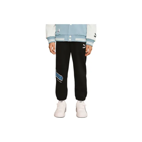 Детские PUMA Вязаные Спортивные Штаны Sportstyle Collection Graphic Черные 90001