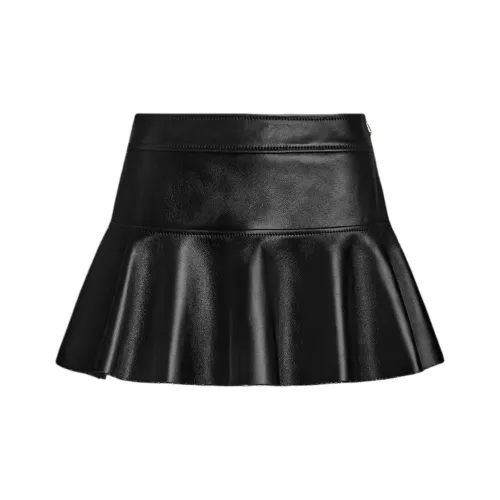 TF SS25 Кожаная короткая юбка женская черного цвета