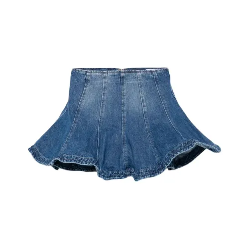 MSGM SS25 Джинсовые короткие юбки Женские Protea Синий