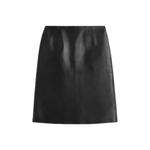 TOTEME SS25 Garderob Кожаная короткая юбка Женская Черная