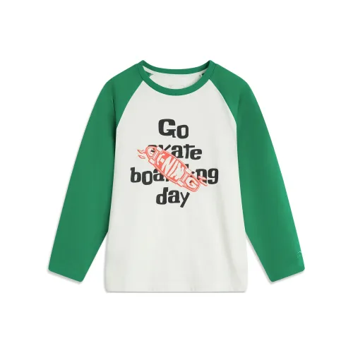 LINING YOUNG Sports Lifestyle Collection Sports Trendy Collection Футболка Mist Белый Straits Зеленый Подростки