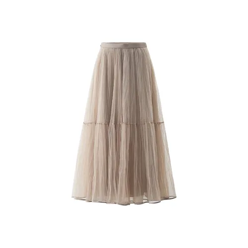 SYEEE WITH U Повседневный Длинный Юбка Женские Дикий Голубино-серый