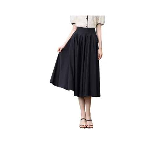 XIANGYING Повседневная длинная юбка женская черная