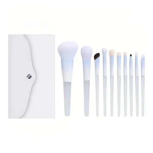 LIANXIANGKE Кристальный Stick Eye Shadow Румяна Blending Makeup Brush Набор Контуринг Основа 10 шт + Белая Сумка-конверт