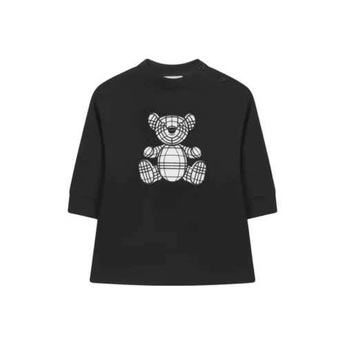 Burberry Длинное платье с длинными рукавами черное для малышей и детей дошкольного возраста