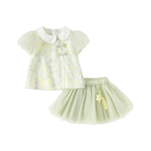Детский комплект DAVE BELLA с юбкой серого и зеленого цвета