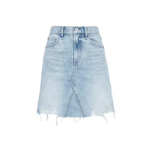Only Джинсовые короткие юбки Женские Выстиранный деним синий