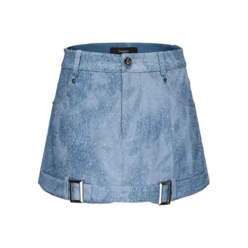 GIMING Джинсовые короткие юбки Женские Синие