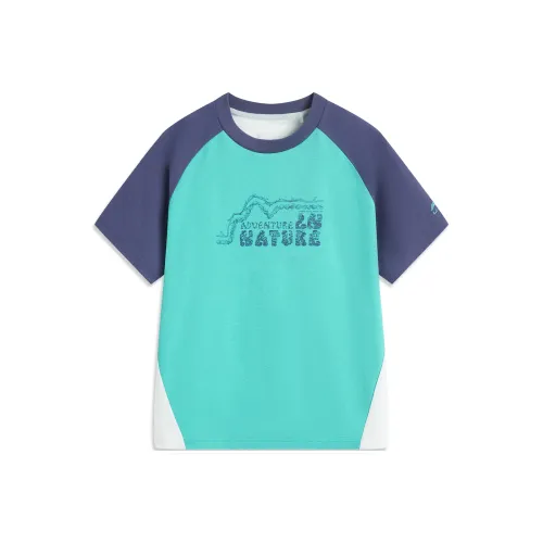 LINING YOUNG На открытом воздухе T-рубашка Светлый Каменный синий Вечерний синий цвет Подростки