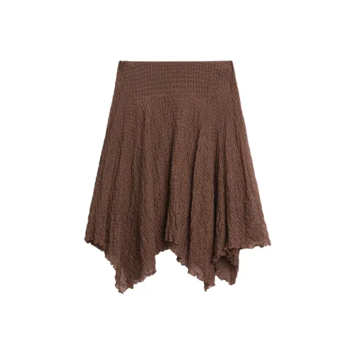 Massimo Dutti Повседневный Длинный Юбка Женские Коричневый