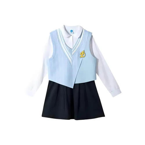 361°KIDS Платье Ветреный Синий Натуральный Белый Подростки