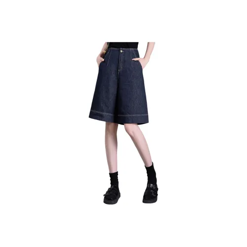 Cypress House Джинсовые шорты Женские Темно-синий