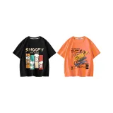 [100% хлопок, безопасный для кожи] Непрерывный Снупи/Черный & Граффити Снупи/Апельсин