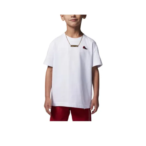 Jordan Air Jordan 1 T Рубашка Патч Белый Черный Дети Возраст 3-7 лет