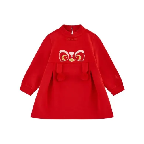 QIAODAN Платье Зачарованный красный для детей 3-7 лет