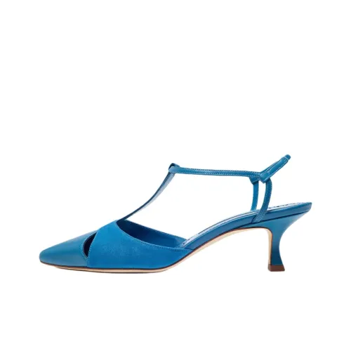 MANOLO BLAHNIK T Bar Узкий каблук Высокие каблуки 5 см Женские Синий