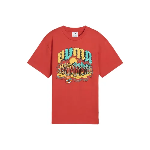 PUMA T-Shirt GRAPHICS Red Teenagers