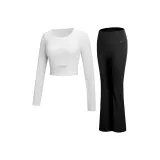 Комплект одежды (Mist Белый топ + Черные штаны)