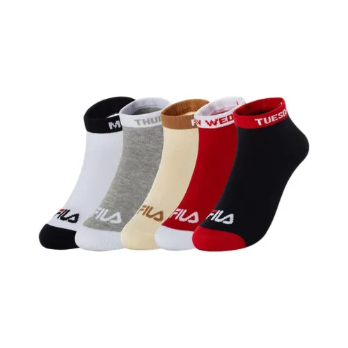 FILA KIDS 5 пар Стандартный белый/Легендарный синий/Огненно-красный/Светло-пшеничный серый/Верблюжий Kids носки