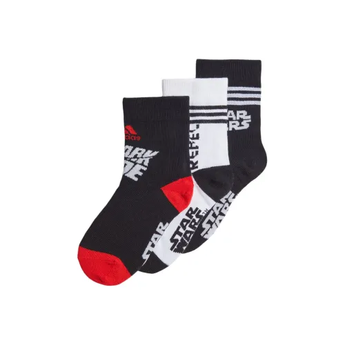 Adidas 3 шт Черный+Белый+Черный Kids Носки