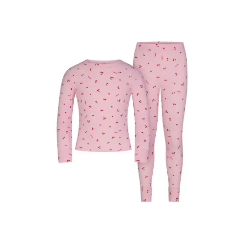 SKIMS Домашняя одежда Мягкий Lounge Kids Сон Комплект Вишневый цветок Принт Вишневый цветок Принт Детский