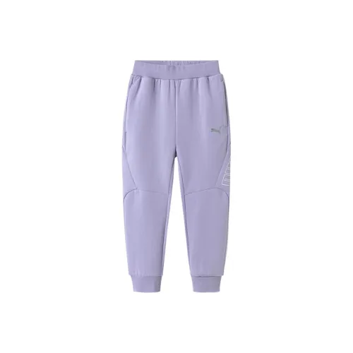 PUMA Вязаные тренировочные штаны розово-фиолетовые для подростков