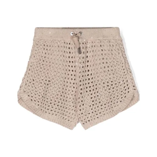 BRUNELLO CUCINELLI SS24 Шорты Детские Миндально-Бежевые