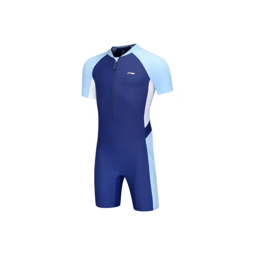 LINING YOUNG Детский купальник детский графический синий яркий небесный синий стандартный белый